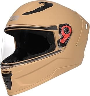 Studds Raider Super Isi Certified Full Face Motorcycling Helmet for Men and Women with Spoiler and Clear Visor(Desert Storm-L)