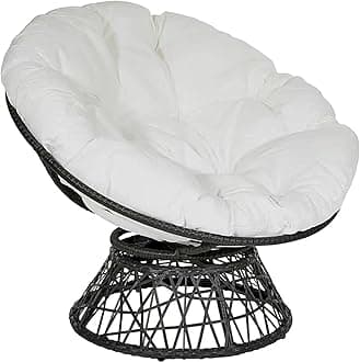 Large Round Papasan Chair Cushion, Thick Outdoor Rocking Chair Cushion, Rattan Hanging Basket Cushion, Egg Nest Replacement Pad(White,80 * 80cm)