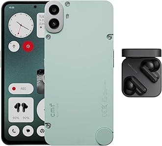 CMF by Nothing Phone 1, 8/256 GB, 6.67" AMOLED Screen, MediaTek 7300 Processor, 5000mAh Battery, Rear Cam 50+2MP, Lt Green, M-E Version + CMF Wireless Earbuds, Noise Cancellation, 35.5H Playtime IP54