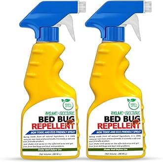 Home-secure Bed Bug Killer Spray| Natural Bed Bug Repellent | Instant Action Long Lasting Protection, Chemical-free, Eco-friendly, Insect Repellent, with Lime Scent (280 ml, Pack of 2)