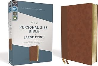 Niv, Personal Size Bible, Large Print, Leathersoft, Brown, Red Letter Edition, Comfort Print: New International Version, Personal Size Bible, Large ... Brown, Comfort Print, Red Letter Edition