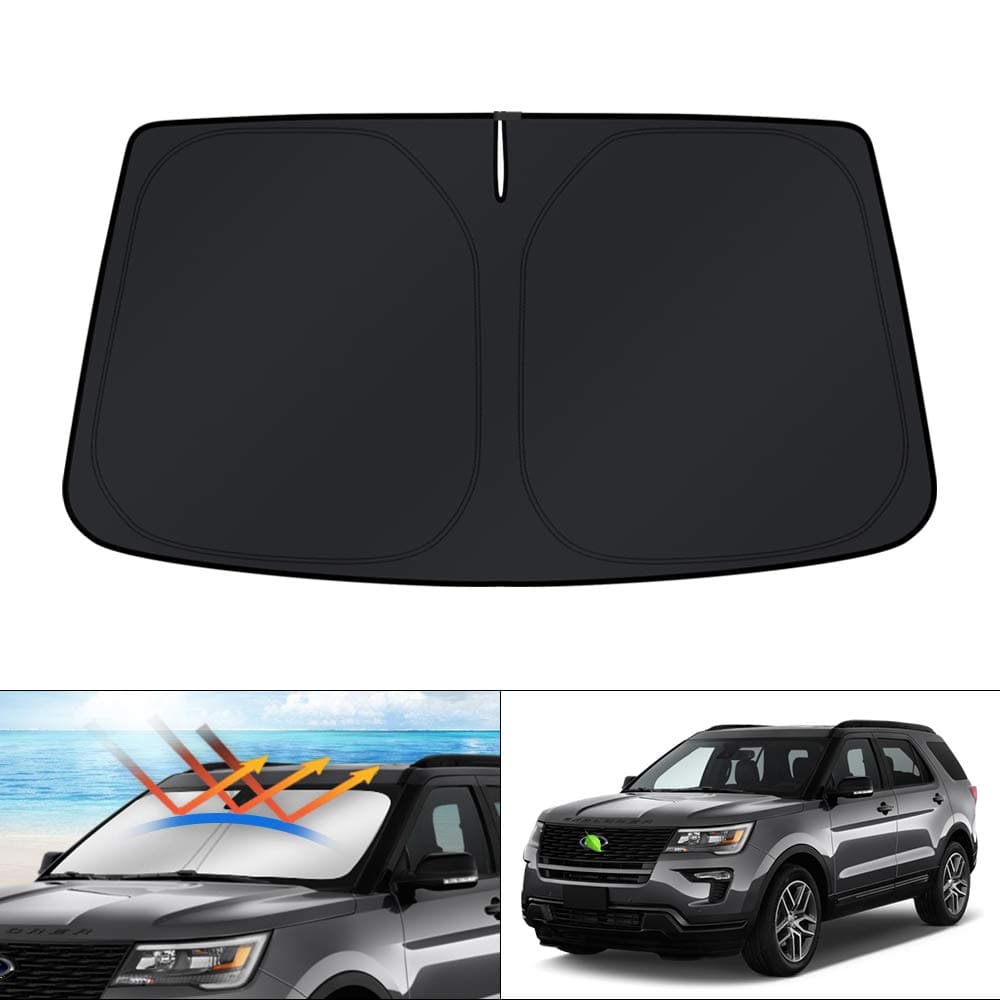 KUST Windshield Sunshade for 2011-2019 Ford Explorer SUV Accessories, Custom Fit Car Front Sun Shade Foldable Window Shade Sun Visor Protector Blocks UV Rays