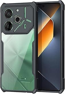Case Compatible with Tecno Pova 6 Pro 5G, [Droproof] [Sweat-Proof] [Fingerprint-Proof] Shockproof Protective Phone Case Fits Tecno Pova 6 Pro 5G,Black
