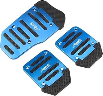 CGEAMDY 3 PCS Manual Transmission Car Pedal Pads, Sporty Aesthetic Accessories Kit (Gas+brake+clutch Pedal Pads) No Drill & non-slip Car Accessories Universal Fit for Car, Suv, Truck(Blue)