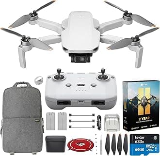 DJI Mini 4K Camera Drone Combo with Camera for Adults, Under 249 g, 3-Axis Gimbal Stabilization, 10km Video Transmission, 62-Min Flight With Case and Extra Battery Bundle with Deco Gear Accessories