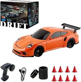Mini RC Drift Car with Gyro, 4WD Electric Racing Car with Lights, High Speed RC Vehicle for Adults - RTR Version