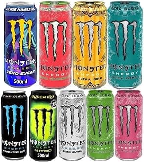 Monsters Energy Drink Variety Pack, Zero Sugar and Regular, 500ml Cans, 9 Flavours (UK)