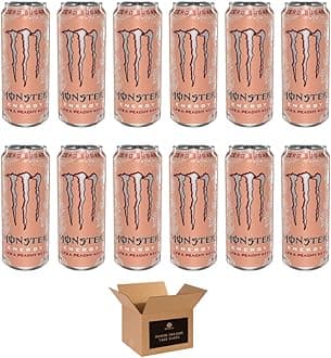 Monster Energy Drink Flavours | Juiced, Zero Sugar, Ultra, Monarch, Fiesta Mango, Strawberry Dreams, VR46, Punch | High Caffeine Sports Energy Drink | 500ml (Pack 12, Zero Sugar Ultra Peechy Keen)