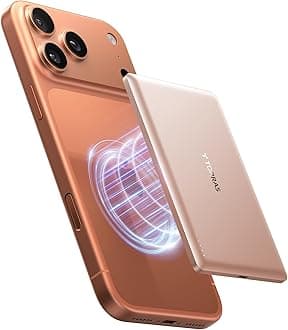 TORRAS MiniMag Ultra Slim Power Bank for MagSafe, Fast Charging 5000mAh Magnetic Portable Charger, Wireless Battery Pack with USB-C Cable for iPhone 17 Pro Max/Air/16/15/14/13/12, Desert Titan