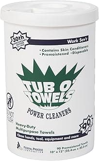 Tub O' Towels TW90-OG 30th Anniversary Limited Edition Heavy-Duty Multi-Surface Cleaning Wipes, 10" x 12", 1-Pack Canister, White