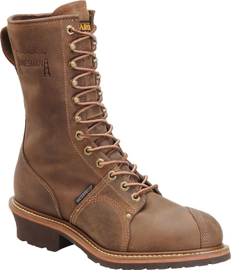 CarolinaMen's CA904 Linesman 10Soft Toe Waterproof Work Boot Dark Brown 13 D