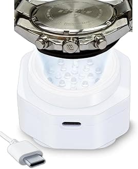 CoolFire (The Original) USB-C UV Free Solar Watch Fast Charger for All Eco Solar Watches. Safe 24/7 Charging (No Timer Needed). Reloj Hombre Portable Charger. Fits G-Shock, Citizen, Seiko, Garmin WT