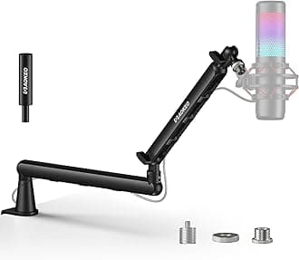 Microphone Arm,Aokeo AK-55 Desk Low Profile Mic Boom Arm Stand,Suitable For Blue Yeti,Snowball iCE,HyperX QuadCast,SoloCast,Elgato Wave,Etc