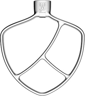 Flat Beater Replacement for KitchenAid 5plus/6 Qt. Bowl-Lift Stand Mixers/Polished 18/8 Stainless Steel Paddle Accessories/No coating/Dishwasher Safe/Replacement for KN256CBT