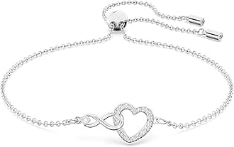 Swarovski Hyperbola bracelet, Infinity and heart, White, Rhodium plated