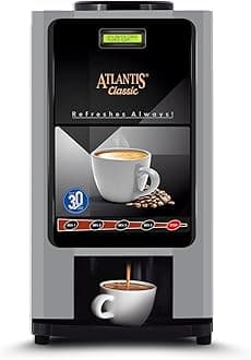 ATLANTIS Classic 4 Lane Tea/Coffee Vending Machine - 3 Liters Hot Tank | Premix Based Instant Hot Beverage Dispenser for Offices, Shops and Institutions |