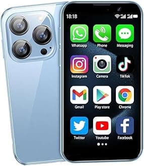 Mini Phone,3.0 inch HD Touch Screen Android Phone,Unlocked Kids and Students Smartphone,Face Recognition,Quad Core Dual SIM Dual Standby,Best Gift for Kids,2GB+16GB-Blue