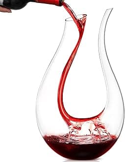 Wine Decanter,Red Wine Carafe,Wine Aerator,100% Hand Blown Lead-free Crystal Glass,Wine Decanters and Carafes,Wine Gift with Luxury Packaging,Wine Accessories (1500ML)