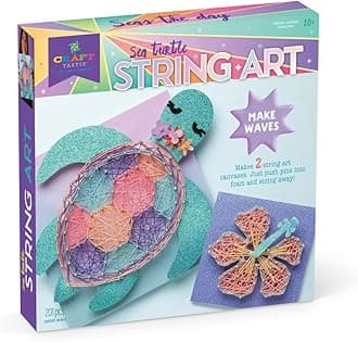 String Art Sea Turtle for 2 Fun Craft Projects — Sea Turtle and Hibiscus Flower — Ages 10+