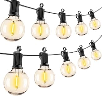 Brightown Outdoor String Lights - 2 Pack Globe Patio Lights 50 Ft with 25 G40 Shatterproof Bulbs, Waterproof Connectable Commercial Hanging Lights for Backyard Bistro Porch Cafe