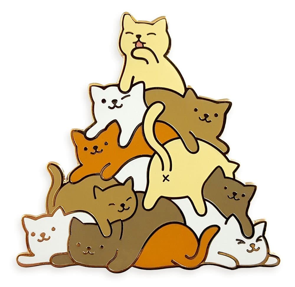 Pinsanity Cute Sleeping Cat Enamel Lapel Pin