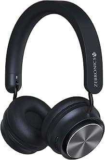 Zebronics Zeb-Bang Pro Bluetooth Wireless On Ear Headphones with Mic V5.0, 30H Backup, Foldable, Call Function, Voice Assistant, Built-in Rechargeable Battery, Type C, 40Mm Driver and Aux (Black)