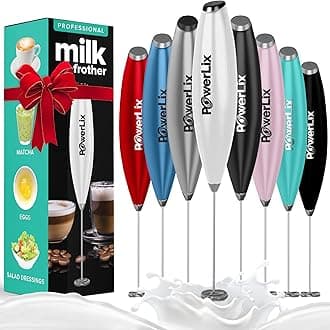 PowerLix Milk Frother Handheld Battery Operated Electric Whisk Beater Foam Maker For Coffee, Latte, Cappuccino, Hot Chocolate, Durable Mini Drink Mixer No Stand (Pearl White)
