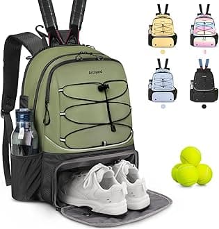 Tennis Bag Holds 2 Rackets, Professional Tennis Bags for Women, Tennis Backpack with Ventilated Shoe Compartment