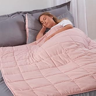 Brentfords Weighted Blanket 4 kg for Therapy Sensory Anxiety Autism Insomnia Stress Relief - Blush Pink - 125 x 150 cm, 4 kg(9 lb)