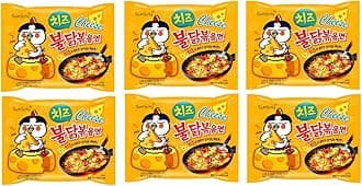 Buldak Cheese Hot Chicken Flavour Ramen Instant Korean Noodles - 130gm*6Pack (Pack of 6) (Imported)