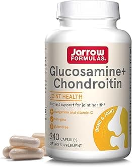 Glucosamine + Chondroitin - 240 Capsules - Nutrient Support - Dietary Supplement for Joint Health - with Vitamin C & Manganese - 60 Servings