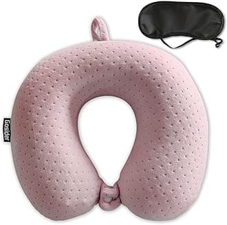 Neck Pillows for Sleeping Travel Pink Travel Pillow Comfortable U Shape Memory Foam Pillows Neck and Head Support Portable Travel Neck Pillow Suitable for Planes, Trains, Self-Driving Cars
