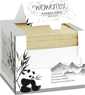 WOWOTEX Bamboo Rayon Disposable Face Towel Biodegradable Large Dry Face Wipes 240 Count / 4 Boxes Extra Thick Soft Clean Facial Towels for Sensitive Skin, Makeup Removing, Facial Cleansing, Nursing