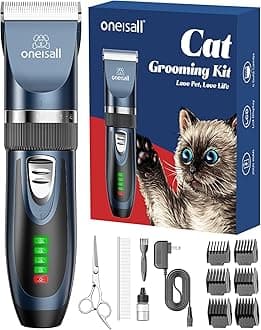 Dog Clippers Low Noise, 2-Speed Quiet Dog Grooming Kit Rechargeable Cordless Pet Hair Clipper Trimmer Shaver for Small and Large Dogs Cats Animals (Navy)