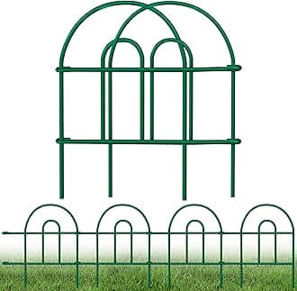 Amagabeli Decorative Garden Fence 18 in x 50 ft Rustproof Green Iron Landscape Wire Folding Fencing Ornamental Panel Border Edge Section Edging Patio Flower Bed Animal Barrier for Dog Outdoor Fences