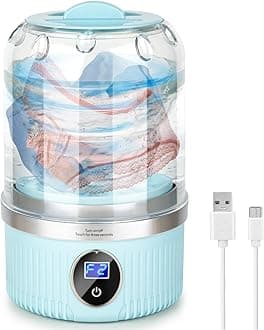 Underwear Washing Machine | Mini Portable Washing Machine with Rechargeable 3000mAh | Compact Deep Cleans Underwear, Baby Clothes | Ultra-Lightweight for Apartment, Dorm, RV, Travel & Hotel Use (Blue)