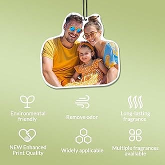 Custom Air Fresheners with Picture - Car Charm Refresher Hanging - Personalized Photo Air Freshener Car Decorations Gifts for Boyfriend