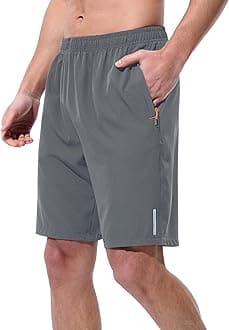 Mens Athletic Shorts Running Shorts Quick Dry Workout Shorts 7"/ 9" Lightweight Gym Basketball Shorts Zipper Pockets