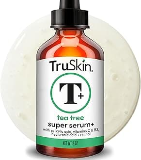 TruSkin Tea Tree Oil Acne Treatment Serum for Face – Salicylic Acid, Niacinamide, Vitamin C & Retinol – Clarifying Super Facial Serum for Acne-Prone Skin & Pores, 2 Oz