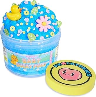 Peachybbies Slime Baby Ducky Pond Cloud Slime, Made in USA, 100% Authentic Peachybbies, 7 oz., Scented, Easter Basket Stuffers, ASMR, Fidget Toys