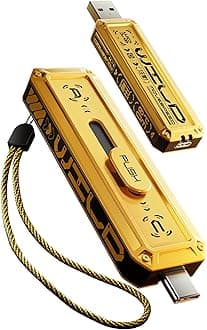 MOVE SPEED 1TB External SSD 1000MB/s Read Write Speed,USB 3.2 Gen2+USB C Flash Drive with Dual Ports, Portable SSD 3-Stage Push-Pull Design, Thumb Drive for iPhone 15/16 Series/Mac/Android Phone etc