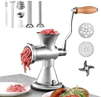 VEVOR Meat Grinder Manual 304 Stainless Steel Hand Operated Meat Grinder Multifunctional Crank Sausage Maker Coffee Powder Grinder for Household for Beef Chicken Pepper Mushroom Coffee