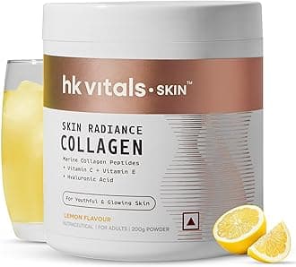 hk vitals Marine Collagen Supplement (Lemon, 200g) | Vitamin C, E, Sodium Hyaluronate | For Healthy Skin, Hair & Nails