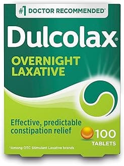 Stimulant Laxative Tablets, Predictable & Effective Constipation Relief, Relieves Straining & Bloating, Bisacodyl 5 mg, 100 Count