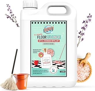 Floor Cleaner with Vinegar Power – Lavender Fragrance | Repels Cockroaches & Ants, Removes Stains & Pet Odours | Child & Pet Safe, Eco-Friendly Cleaning Solution 5 Litre