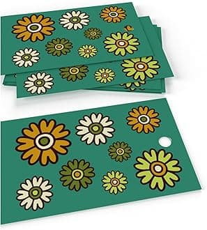 Luxury ECO Gift Wrap - 3 sheets/tags - Classic Vintage Retro Blue Flowers - Birthday - Recycled & Recyclable Wrapping Paper - Re-wrapped