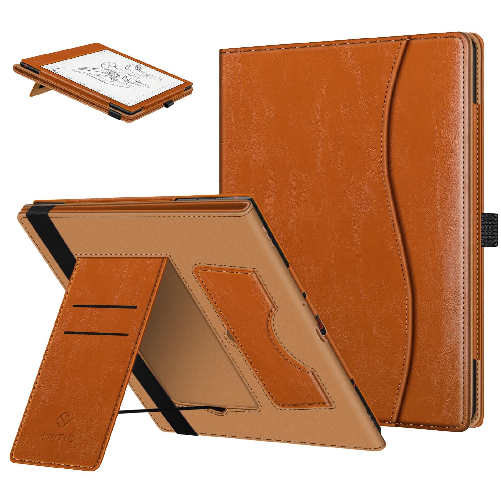 Case for 10.3" Boox Note Air 5 C (2025)/ Note Air4 C (2024)/ Note Air3 C/ Air3 B/W (2023) Tablet ePaper -Premium PU Leather Stand Cover Auto Sleep/Wake with Card Slot & Pen Holder, Brown