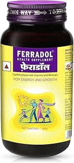 Ferradolsyrup 450gm, For daily health supplement with Iron, vitamins A, B1, B2, B3 and D3, Calcium, Zinc, helps maintain haemoglobin and supports immunity