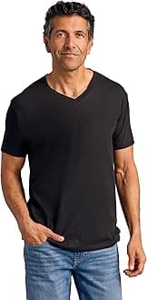 True Classic Mens V Neck T Shirts – Soft, Fitted Undershirts for Men Pack – Mens Undershirts – Cotton Blend, Tag-Free