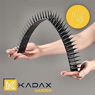 KADAX Pack of 6 Plastic Bird Repellent Spikes, 51 x 4 x 3.5 cm, 3 Rows, for Pigeons, Cats, Martens, Fences, Balcony, Roof, Windowsill, Robust and Weather-Resistant, Can Be Cut to Size, Black